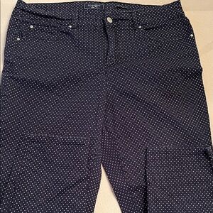 Charter Club Dark Blue Polka Dot Bristol Skinny Ankle Jeans